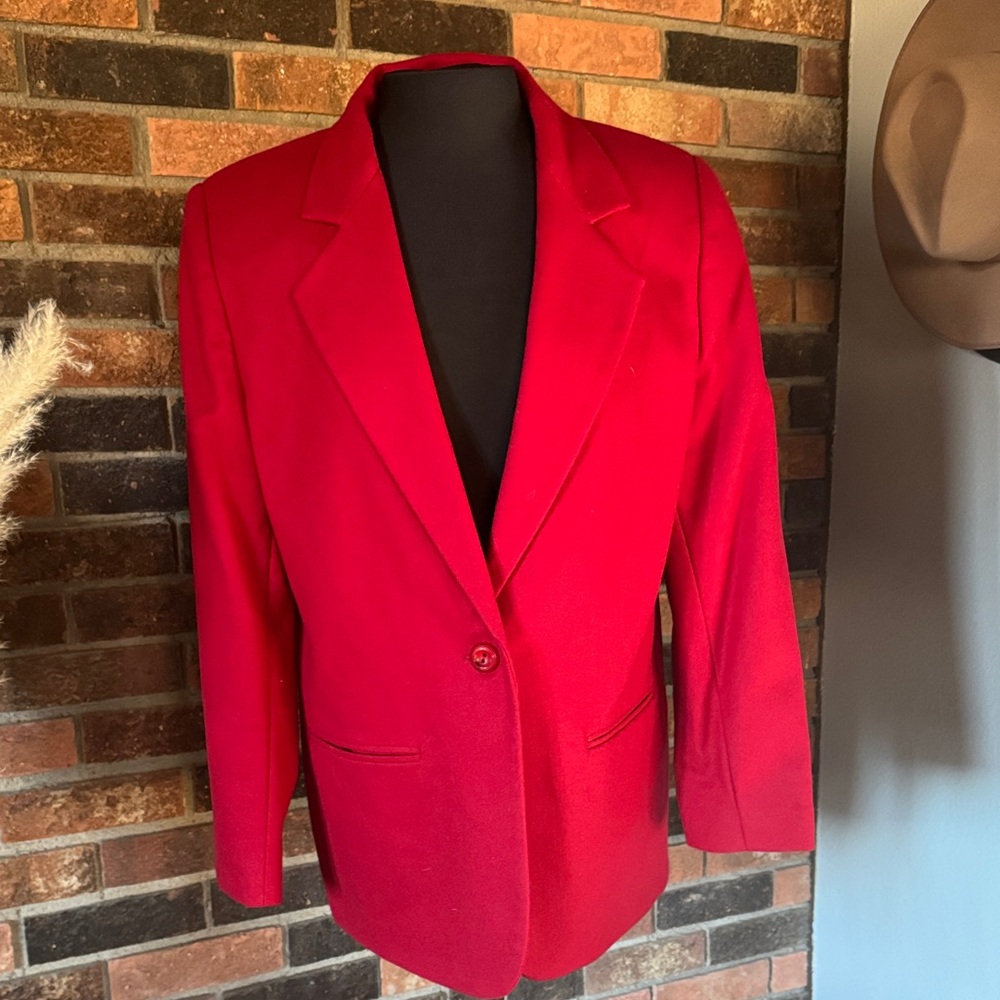 Sag Harbor Vibrant Red Wool Blazer Jacket